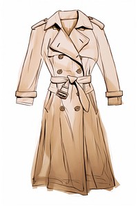 Trench coat on mannequin overcoat drawing sketch. AI generated Image by rawpixel.