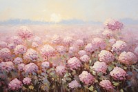 Hydrangea painting outdoors blossom. AI generated Image by rawpixel.