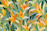 Pattern of lily painting flower plant. 