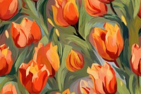 Pattern of tulip painting flower plant. AI generated Image by rawpixel.