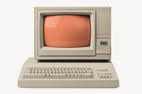 Vintage computer with orange screen