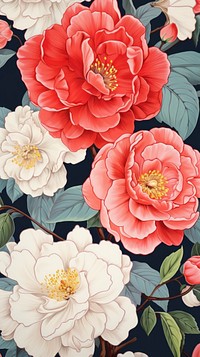 Camellia pattern flower backgrounds. AI generated Image by rawpixel.