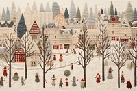 Christmas market scene celebration outdoors snow. AI generated Image by rawpixel.