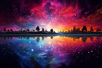 Colorful universe landscape outdoors nature. AI generated Image by rawpixel.