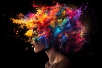 Brain exploding abstract portrait. AI generated Image by rawpixel.