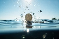 Coin outdoors falling money. AI generated Image by rawpixel.