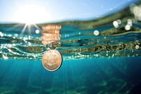 Coin outdoors nature money. AI generated Image by rawpixel.