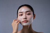 Skincare cosmetics portrait applying. AI generated Image by rawpixel.