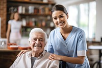 Senior nursing home nurse smiling adult. AI generated Image by rawpixel.