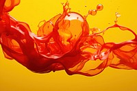 Red yellow liquid floating invertebrate backgrounds simplicity. AI generated Image by rawpixel.