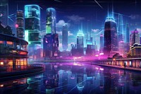 Smart city architecture metropolis cityscape. AI generated Image by rawpixel.