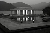 Architect architecture tranquility reflection. AI generated Image by rawpixel.