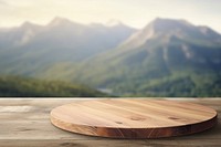 Mountain table wood tranquility. 