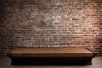 Brick wall table wood architecture. AI generated Image by rawpixel.
