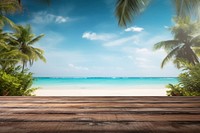 Tropical summer beach outdoors horizon nature. AI generated Image by rawpixel.