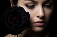 Black rose photography portrait flower. AI generated Image by rawpixel.