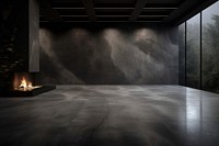 Textured dark concrete floor fireplace flooring lighting. AI generated Image by rawpixel.