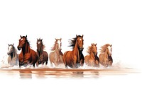 Horses bottom divider animal mammal herd. AI generated Image by rawpixel.