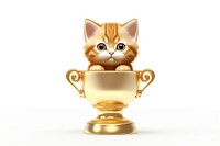 Baby cat icon Trophy Golden mammal. AI generated Image by rawpixel.