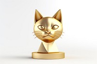 Head cat icon Trophy Golden mammal. AI generated Image by rawpixel.
