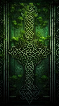Celtic serene pattern green spirituality. 