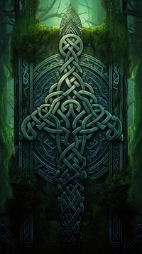 Celtic serene green art architecture. AI generated Image by rawpixel.