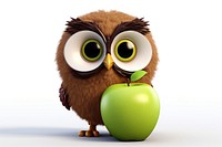 Owl apple plant cute. AI generated Image by rawpixel.