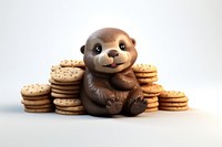 Otter wildlife cookie mammal. AI generated Image by rawpixel.