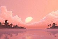 Aesthetic pink sunset background landscape outdoors horizon. AI generated Image by rawpixel.