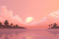 Aesthetic pink sunset background landscape outdoors horizon. 