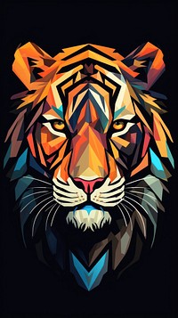 Animal mammal tiger art. AI generated Image by rawpixel.