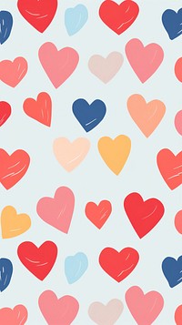 Cute heart shape wallpaper pattern backgrounds red creativity. AI generated Image by rawpixel.