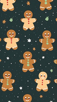 Pattern gingerbread backgrounds christmas. AI generated Image by rawpixel.