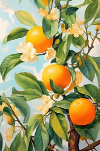 Orange grapefruit painting orange. AI generated Image by rawpixel.
