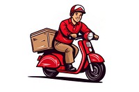Pizza delivery motorcycle vehicle scooter. AI generated Image by rawpixel.
