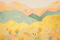 Aesthetic mountain flower background painting backgrounds art. AI generated Image by rawpixel.