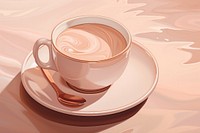 Aesthetic coffee cup background saucer spoon drink. 