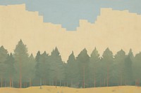 Aesthetic pine tree background painting backgrounds outdoors. AI generated Image by rawpixel.