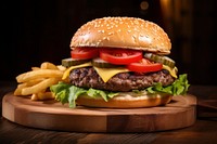 Cheeseburger tomato onion food. AI generated Image by rawpixel.