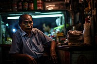 Thai uncle portrait sitting adult. AI generated Image by rawpixel.