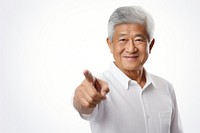 A confident asian old man finger pointing portrait. AI generated Image by rawpixel.