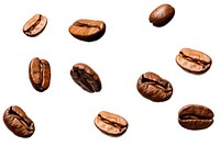 8 coffee seeds backgrounds white background coffee beans. AI generated Image by rawpixel.