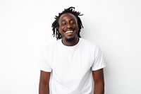 Happy African man with dreadlocks t-shirt adult smile. AI generated Image by rawpixel.