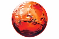 Mars sphere white background recreation. AI generated Image by rawpixel.