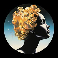 Venus portrait art black background. AI generated Image by rawpixel.