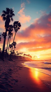California beach wallpaper landscape outdoors horizon. AI generated Image by rawpixel.