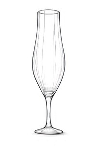 Champagne bottle sketch glass drink. 