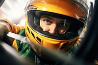 Male Automobile racing in race track helmet motion adult. AI generated Image by rawpixel.