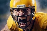 Male playing american football sports shouting helmet. AI generated Image by rawpixel.