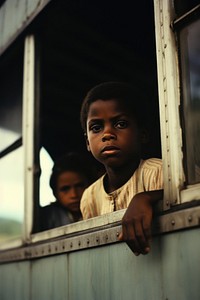 Kid in train portrait photo homelessness. AI generated Image by rawpixel.